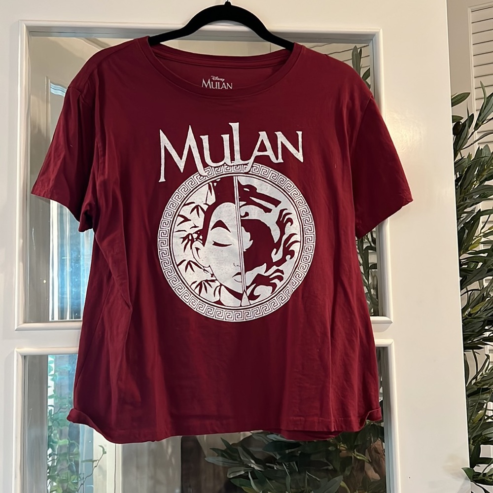 Disney Mulan T Shirt Boxy Dark Red Tee Teen / Youth Size Large